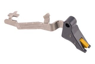 Overwatch Precision Glock 43/43x/48 TAC Trigger in Gun Metal Gray/Gold is NP3 nitride plated.